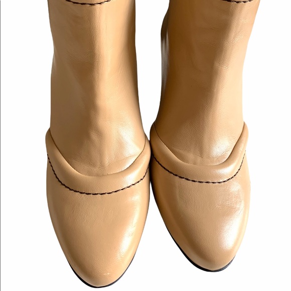 EUC MARNI Camel Leather Ankle Boots Semi-Pointed Block Heels Worn ONCE! SZ 37 EU - Picture 3 of 16